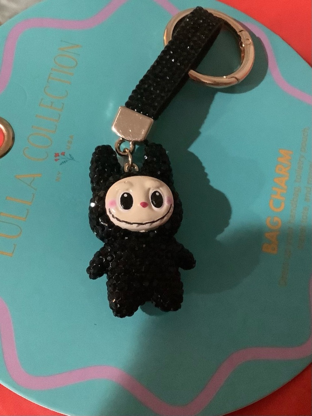 LULLA COLLECTION LABUBU Monster Bag Charm- Black Bling